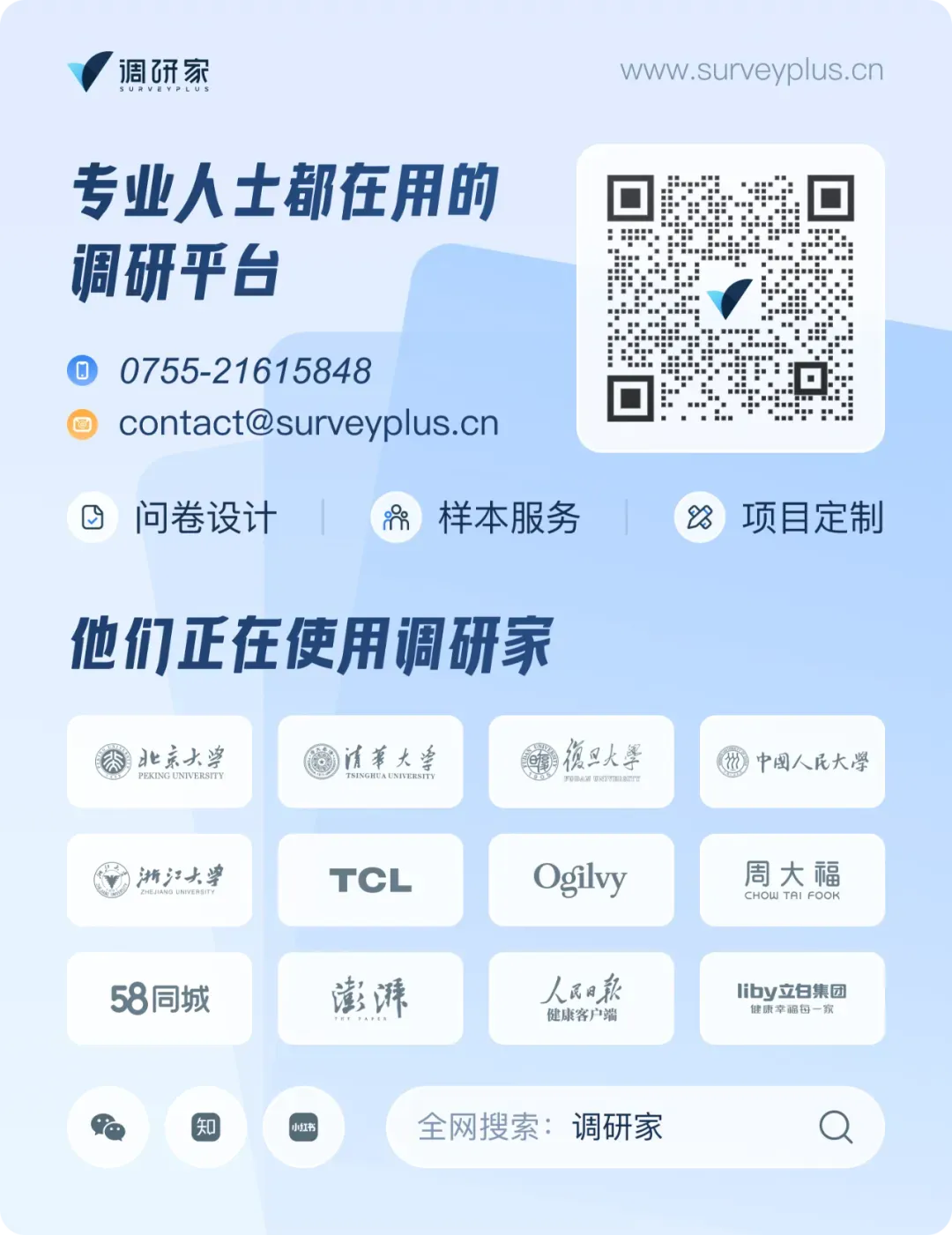 调研家SurveyPlus联系方式及服务客户展示